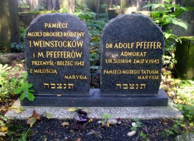 Orwid Maria -Symboliczne groby rodziny Marii Orwid na nowym cmentarzu żydowskim w Krakowie_Wiki.jpg